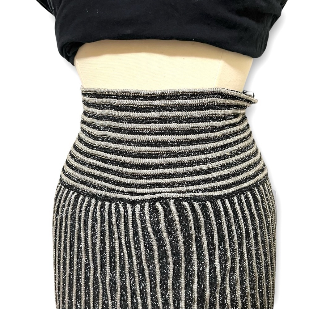 M by Missoni Zig Zag Metallic Midi Skirt Size 8 New - Picture 10 of 17